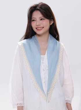 苎麻丝巾头巾发带女三角巾披肩