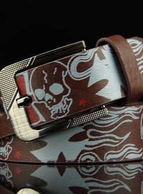 Skull Skeleton pattern pin buckle Belt Men's/Women's punk st