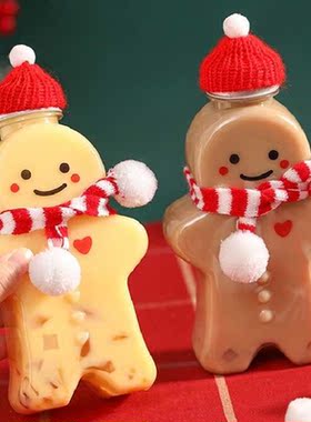 Cute Gingerbread Man Drinking Cup Portable Shaker Drink Bott