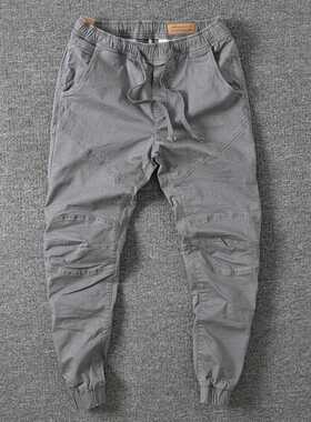 Men's Jeans/Pants High Waist Cargo Pants Solid Color Drawst