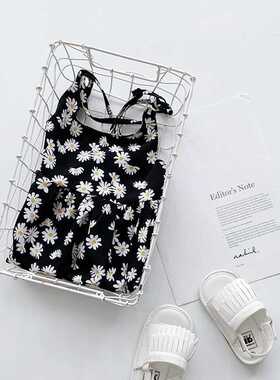 2022 Summer New Arrival Girls Fashion Daisy Dress Kids Backl