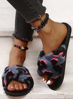 Women's Home Slippers Winter Casual Fuzzy Slippers Female F