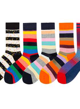 2021 New Men's Mid-tube color socks women's socks条纹男女袜