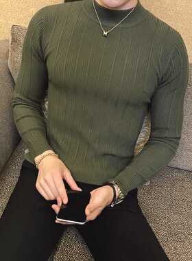 Pullover Men's Sweaters 2022 Korean Casual Striped Solid Swe