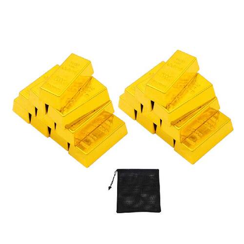 Fake Gold Bar Bullion Door Stop Golden Brick Tricks Prop - 图1