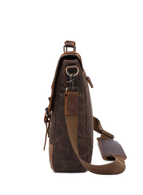 Vintage Men's Messenger Bag Horse Crazy Leather Man Soft Ba