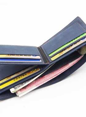 Men's Wallet Money Bag Solid Color Leather Business Short Wa