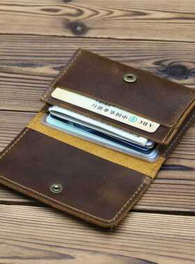 ID/Credit Card Holder Bifold Front Pocket Wallet Genuine Lea