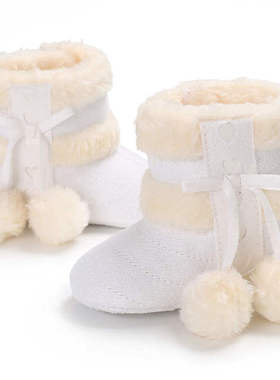 Winter Snow Baby Boots 7-Colors Warm Fluff Balls Indoor Cott