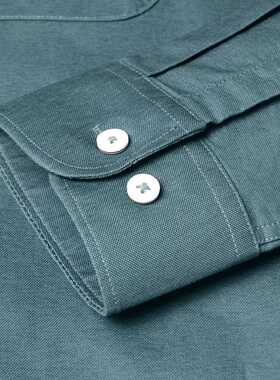 Men	s Long Sleeve Oxford Woven Shirt Single Patch Poc