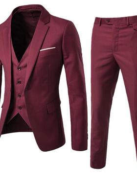 Formal Suit Pockets Korean Style Buttons Cuff Blazer Pant