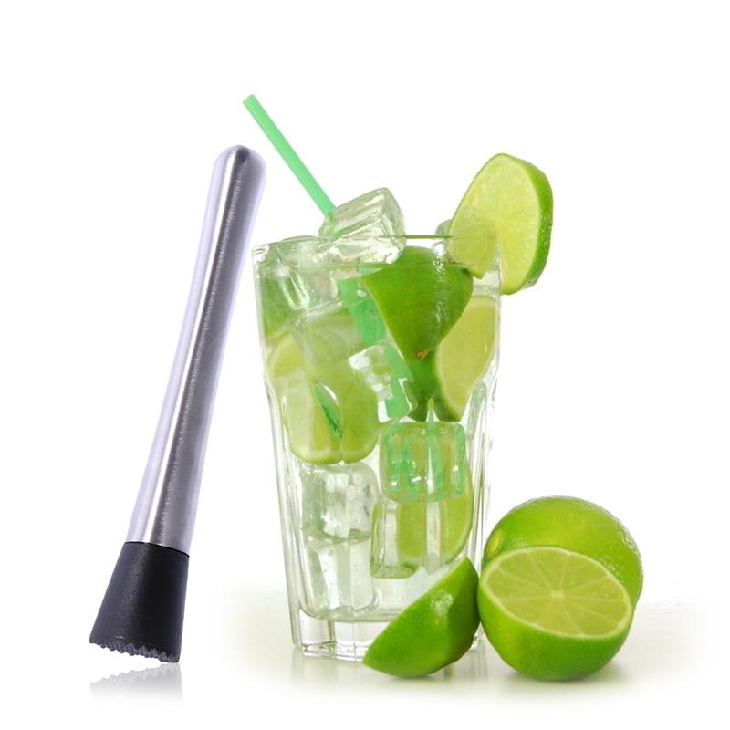 Stainless Steel Cocktail Muddler Wine Stirrer Ice Crusher w - 图1