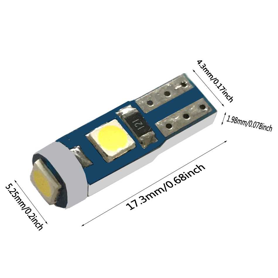 10pcs 12V canbus T5 58 74 286 W1.2W Super Bright 00 LED - 图0