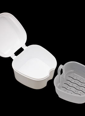 Denture Bath Box Case Dental False Teeth Storage Box with Ha