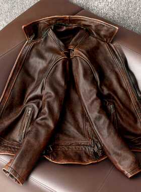 Swallow Tailed Men Leather Jacket Vintage Motorcycle Jackets