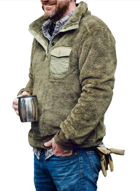 Wholesale Casual Simple Warm Plu Pullover Men's Flee