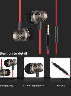 Sport Headsets Bass Wired In Ear Phones Key control Head ph