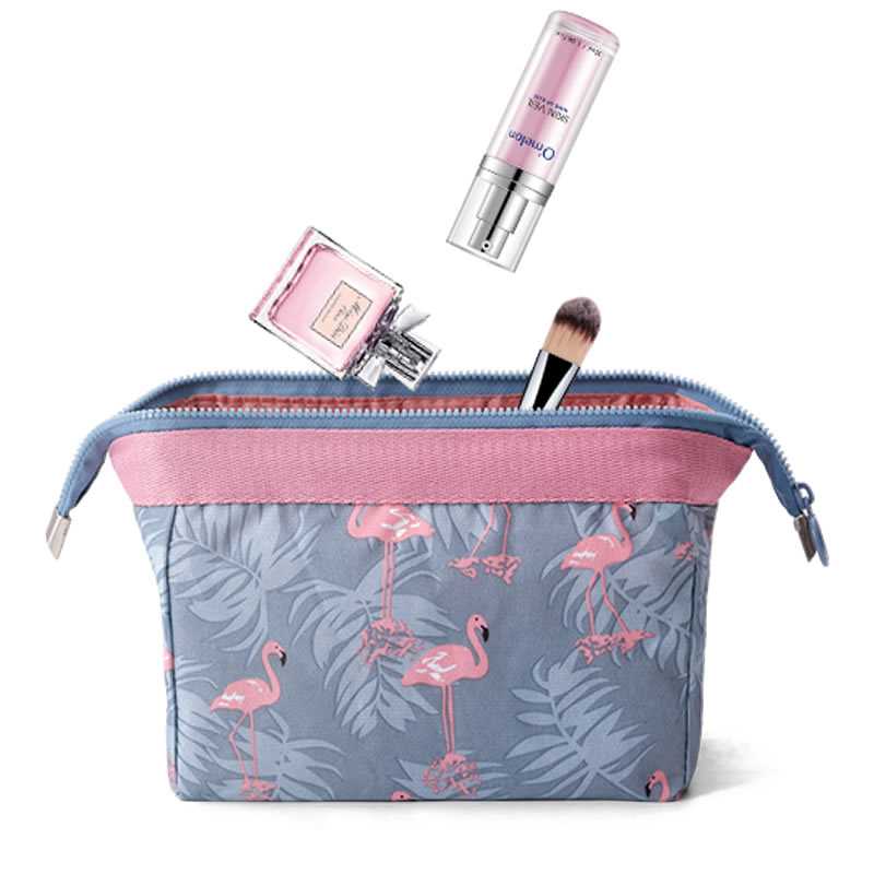 Women Travel Animal Flamingo Make Up Bags Girl Cosmetic Bag-图0