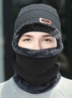 Coral Fleece Winter Hat Beanies Men's Hat Scarf Warm