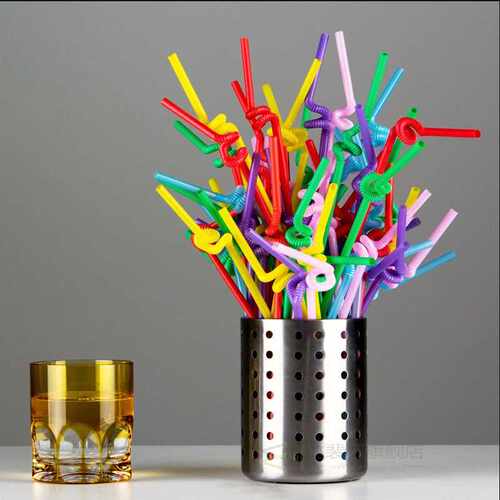 100Pcs/Pack Flexible Straws Drink Straw Reusable Silicone Dr - 图3
