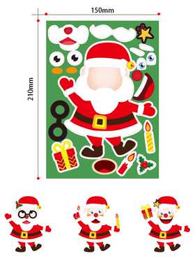 Stickers Puzzle Games Kids  Make-a-Face Santa Claus Snowm