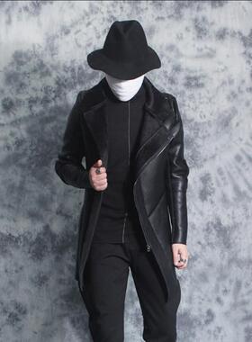 S-3xl Autumn And Winter Men New Locomotive Punk Long Leather