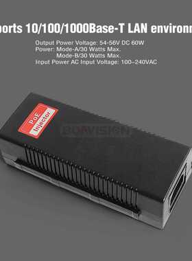 1000Mbps Gigabit 60W Hi Power POE Injector Compatible IEEE8