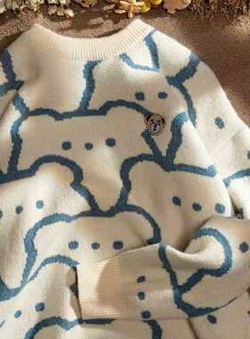 New Korean cute cartoon Knitted Sweater Winter y2k Harajuku