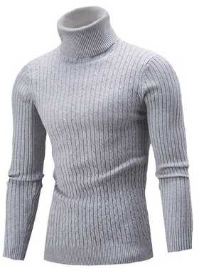 New Men's Casual Turtleneck Sweater Pullover Long Sleeve Kni