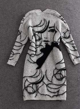Autumn Winter Fashion Women Long Sleeve loose knitting cardi