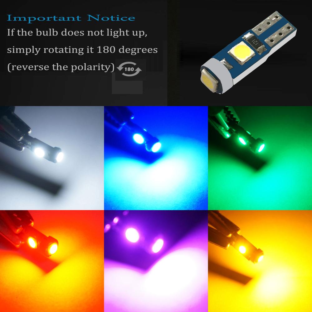 10pcs 12V canbus T5 58 74 286 W1.2W Super Bright 00 LED - 图3