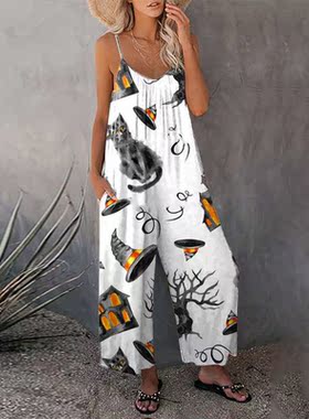 Fall 2021 New women's Christmas jumpsuit圣诞节女士性感连体裤