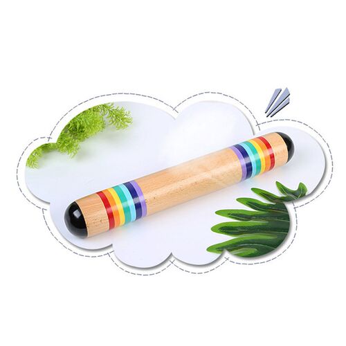 Wooden Rainstick Rainmaker Rain aker Musical Instrut Toy R - 图1
