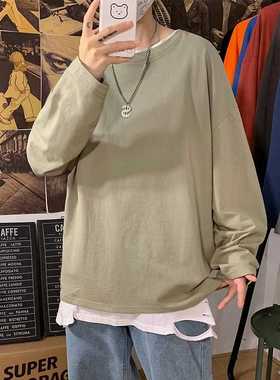 100% Cotton Oversize Men's Women T-shirt Man Long sleeves P