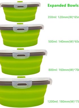 Collapsible Containers Set Camping Silicone Food Storage Lun