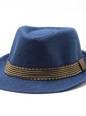 Four Seasons Straw Hat Jazz Cap Hats For Men Woman Belt Wide