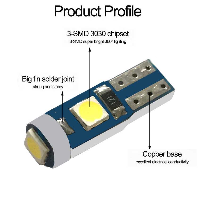 10pcs 12V canbus T5 58 74 286 W1.2W Super Bright 00 LED - 图2