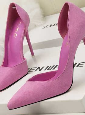 2022 New Woman Pumps Suede Women Heels Stiletto Fashion Offi