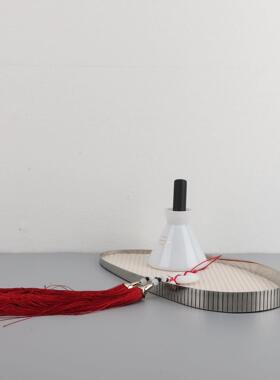 现代简约金属白色皮革收纳托盘样板房客厅茶几家居桌面装饰品摆件