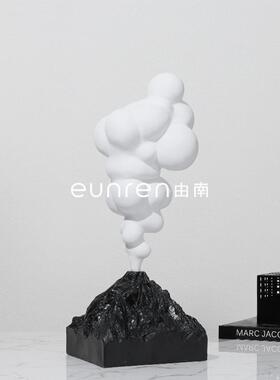 简约现代创意火山喷发摆件售楼处客厅酒柜电视柜卧室酒店软装饰品