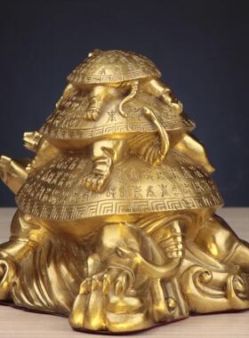 杨铜记 家居办公室摆件 铜龟 三代龟