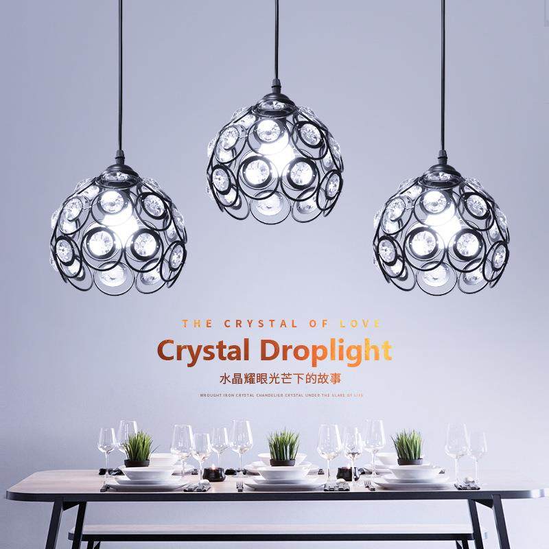 厂家直销现代简约美式饭厅餐桌灯创意蛋糕店吧台圆形水晶灯罩吊灯,淘宝优惠券,粉丝福利购,淘宝优惠卷