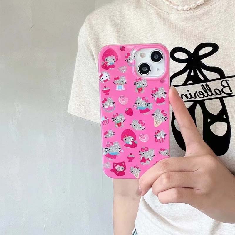 闪粉冰淇淋手机壳适用苹果14promax韩风 iphone15Pro新款12防摔11 - 图0