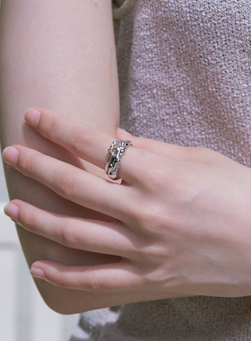 LUCA复古金属风新款潮流别致小众时尚不规则戒指个性百搭女指环