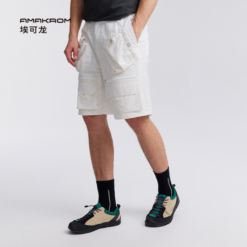 【博主同款】AMAKROM男A埃可龙 户外山系立体多口袋机能工装短裤,淘宝优惠券,粉丝福利购,淘宝优惠卷
