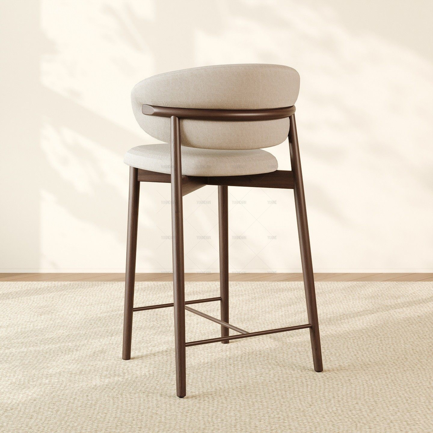 实木高脚凳吧台椅家用白蜡木中古风酒吧椅高脚椅子现代简约餐椅,淘宝优惠券,粉丝福利购,淘宝优惠卷