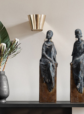 仿古客厅非洲人物艺术摆件软装