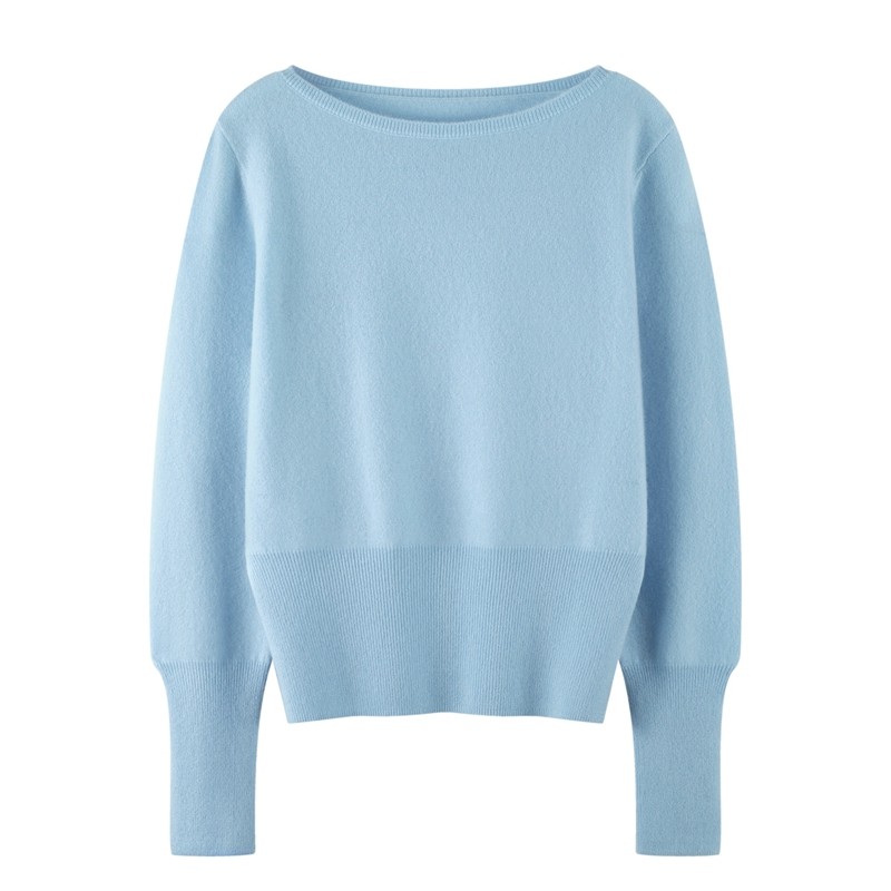 康赛妮短款100纯羊绒套头衫时尚纯色收腰长袖显瘦一字领单股薄款,淘宝优惠券,粉丝福利购,淘宝优惠卷