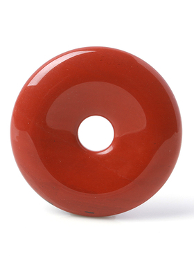 天然红竹石水晶红碧玉平安扣吊坠一物一图496