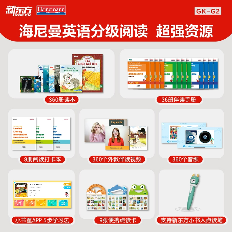 【新东方官方正版】海尼曼英语分级阅读绘本 GK G1 G2 少儿英语启蒙绘本中小学儿童读物5-16岁幼儿早教可搭配raz牛津树分级阅读